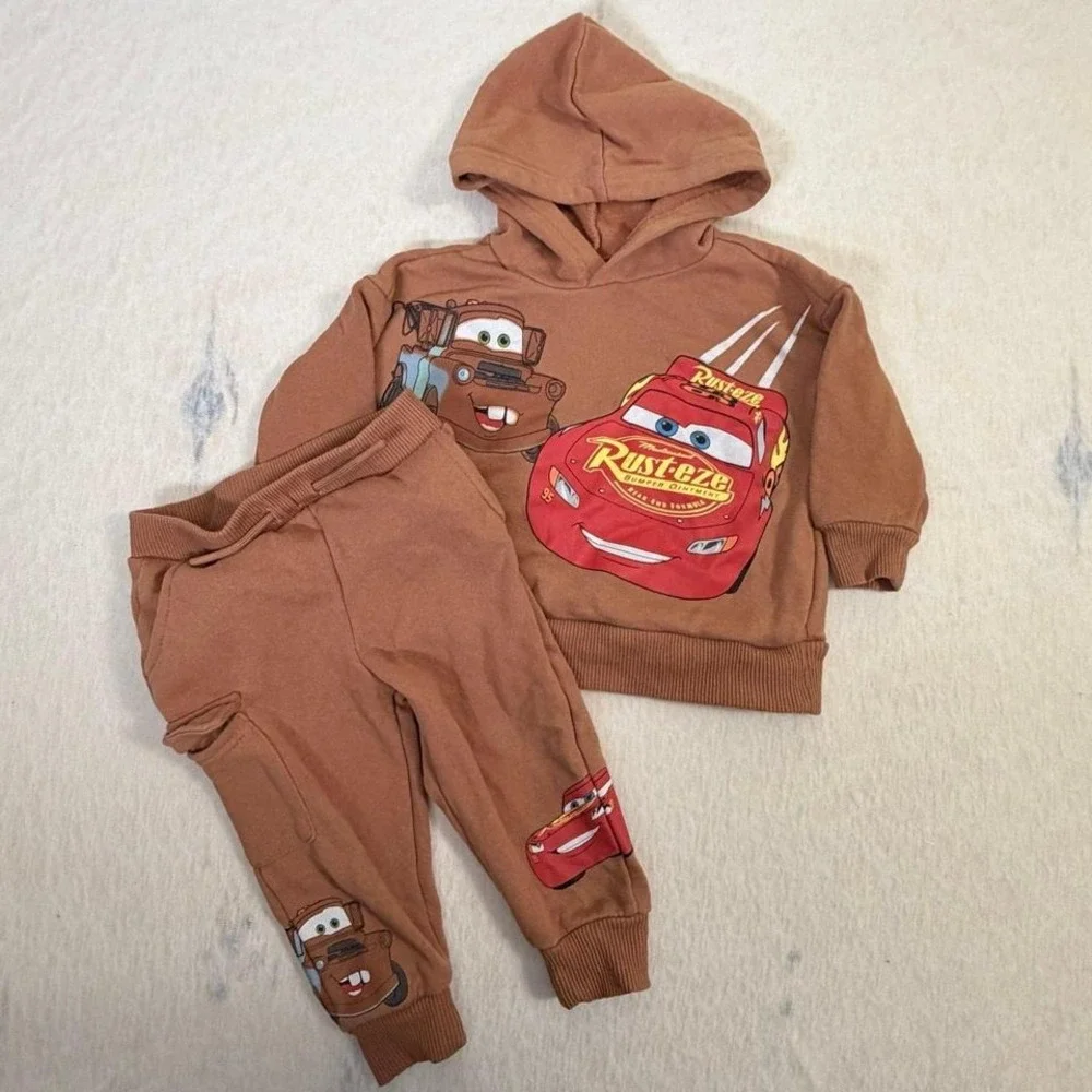 Disney Cars Hoodie Jogger Set Toddler Boys 18M Lightning‎ McQueen Mater